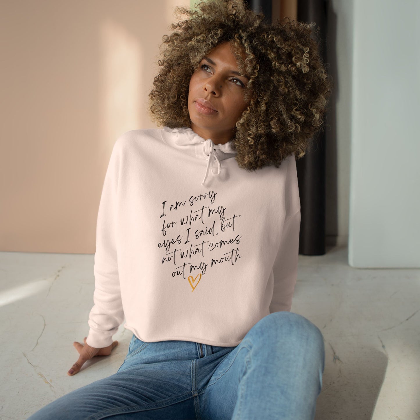 Crop Hoodie with Inspirational Quote, Comfortable Sweatshirt, Gift for Her, Relaxed Fashion, Daily Wear, Positive Affirmation