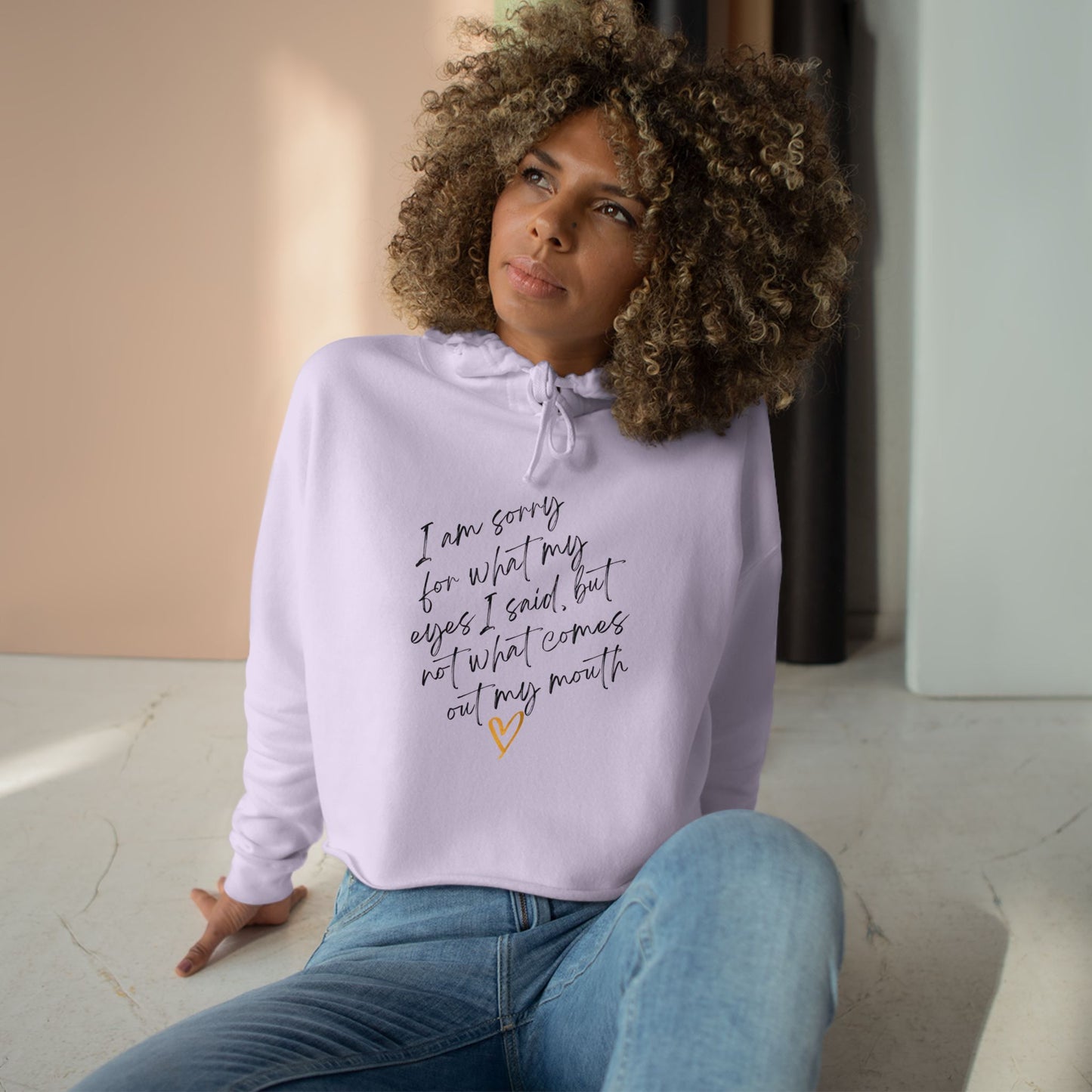 Crop Hoodie with Inspirational Quote, Comfortable Sweatshirt, Gift for Her, Relaxed Fashion, Daily Wear, Positive Affirmation