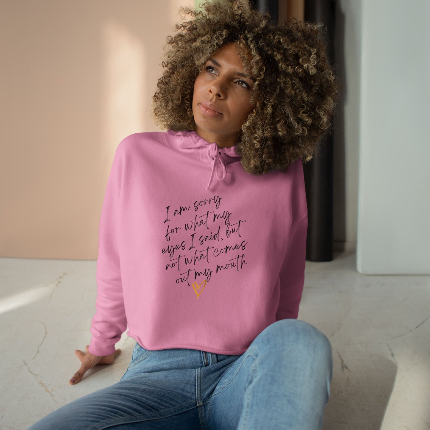 Crop Hoodie with Inspirational Quote, Comfortable Sweatshirt, Gift for Her, Relaxed Fashion, Daily Wear, Positive Affirmation