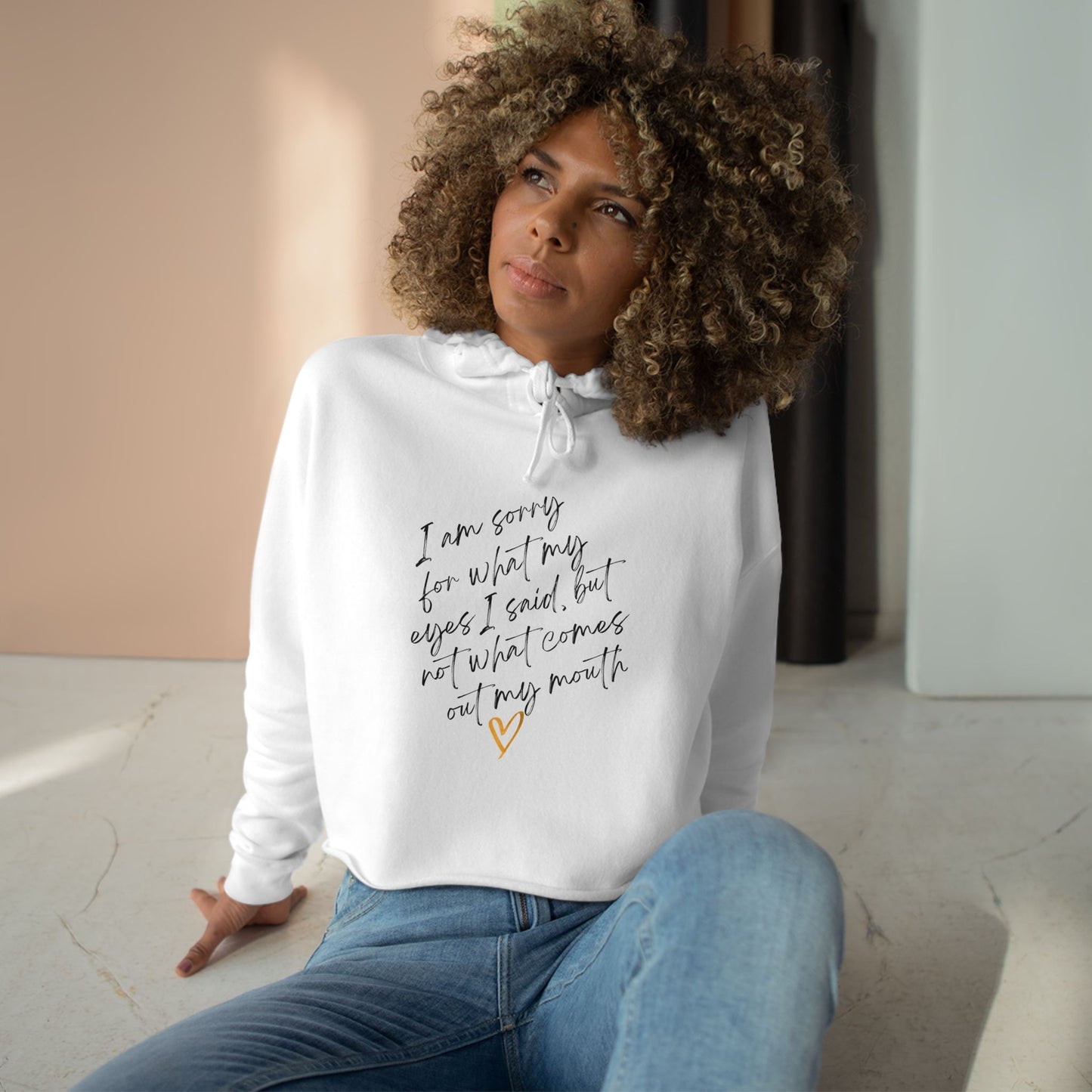 Crop Hoodie with Inspirational Quote, Comfortable Sweatshirt, Gift for Her, Relaxed Fashion, Daily Wear, Positive Affirmation