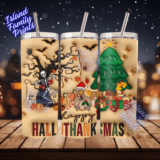 Happy Hallothanksmas Tumbler