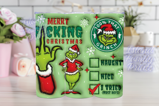 Grinch - Merry F'ing Christmas Tumbler